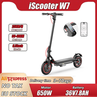 iScooter W7 Electric Scooter 650W Powerful Motor 36V7.8Ah Battery 35km/h Max Speed Adult E-Scooter 10 inch Off Road EScooters