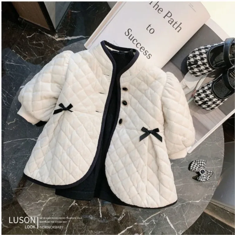 2023 new spring autumn/winter Girls Kids cotton-padded coat clothes comfortable cute baby Clothes Children Clothing