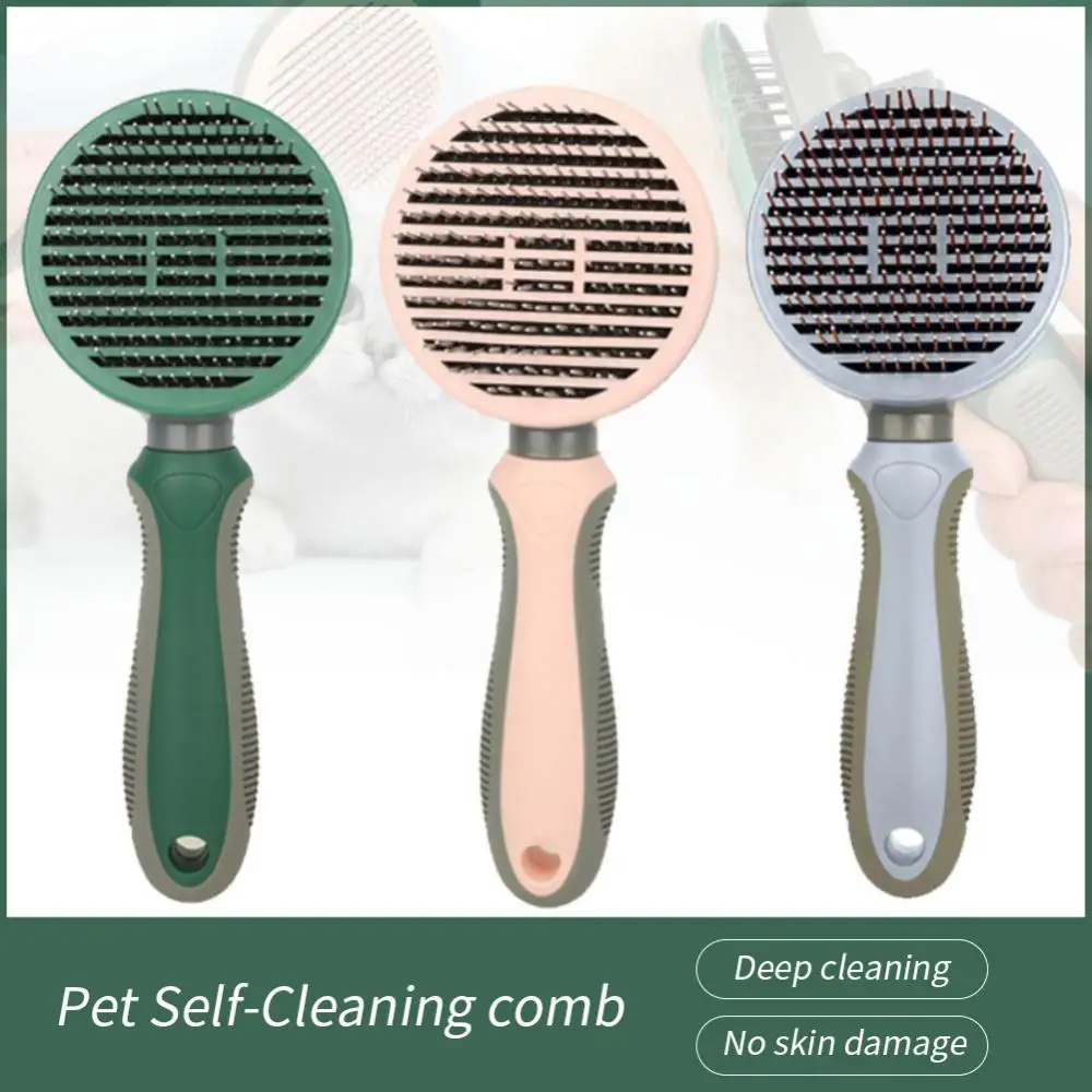 Pet Grooming Brush Hair Shedding Self Cleaning Pet Beauty Tools Dog Comb Massage High Quality Pet Supplies Pet Brush Cat Comb