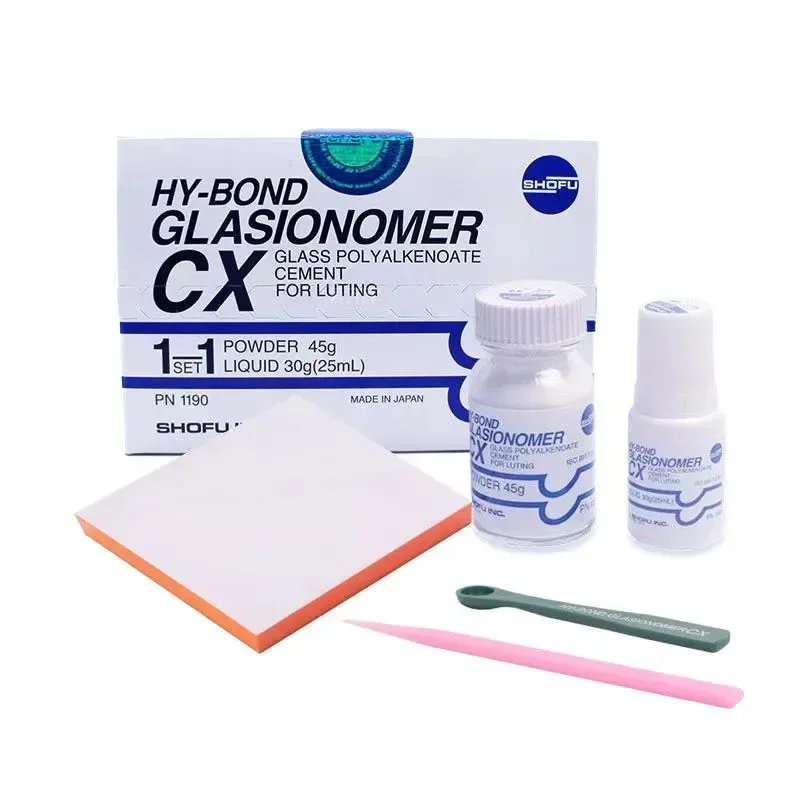 SHOFU Dentistry HY-BOND Hlasionomer Oral Closed All-ceramic Crown Adhesive Dental Material Filling Repair Powder+Liquid(1Ste)