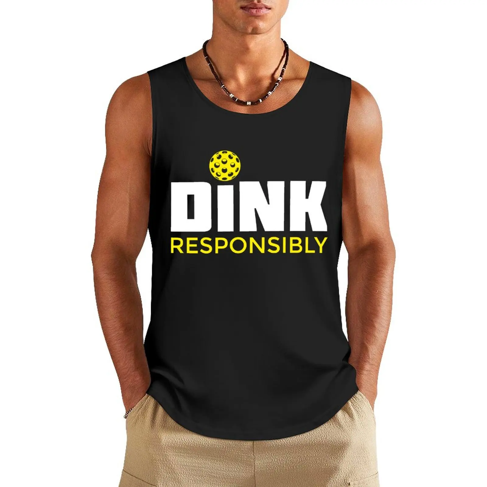

Dink Responsibly Pickleball Tank Top anime clothes Vest cotton t-shirts man T-shirt for fitness