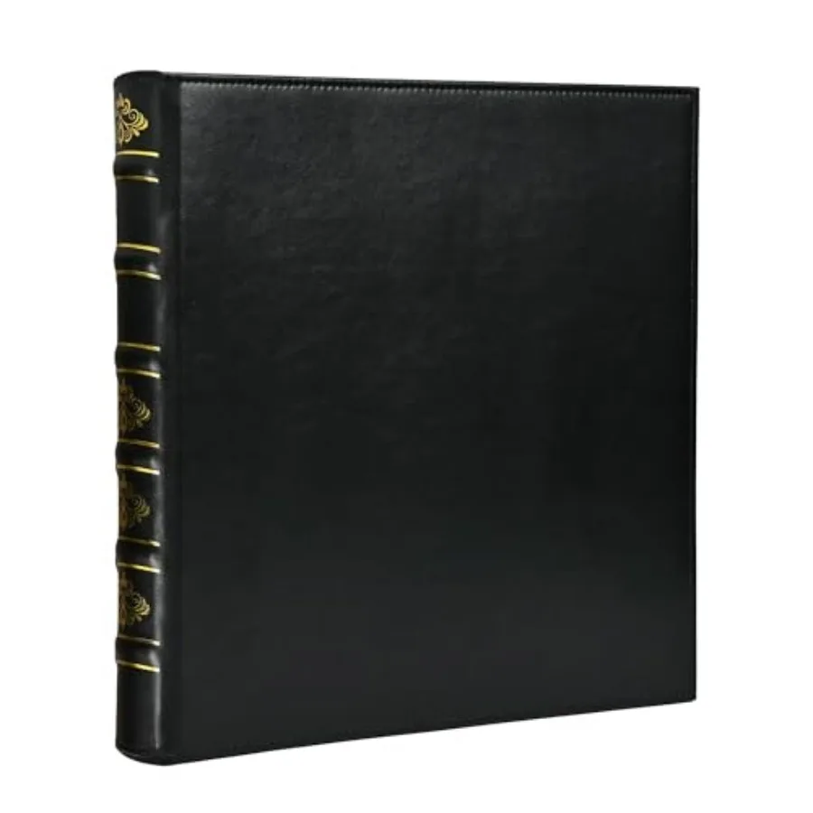 

Vintage Hardback 3 Ring Binder 1 Inch, Professional Leather Binder 3 Ring, Three Ring Binders Fits 8.5" x 11", D Ring Binders f