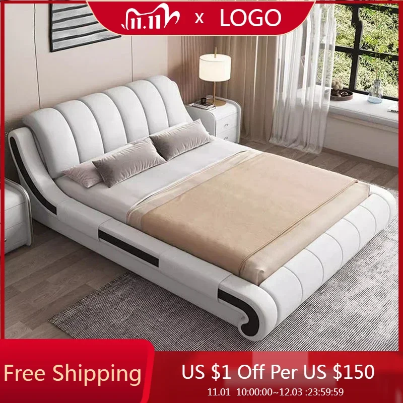 

Queen European Bed Double Royal Wood King Headboard Frame Double Bed Modern Sleeping Cabeceira De Cama Box Casal Furniture