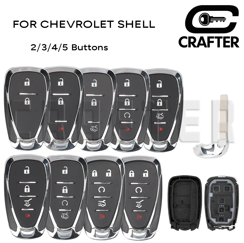 

Key Crafters With Cutting Service 2/3/4/5 Buttons HYQ4AA HYQ4EA Smart Car Key Shell For Chevrolet Traverse Equinox Malibu 2016+