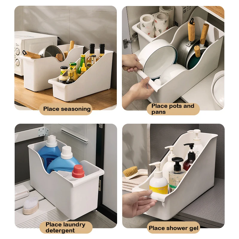 Kitchen Cabinet Storage Box Pot Storage Desktop Snack Storage Cosmetics Storage Box Bathroom And Kitchen Storage Rack