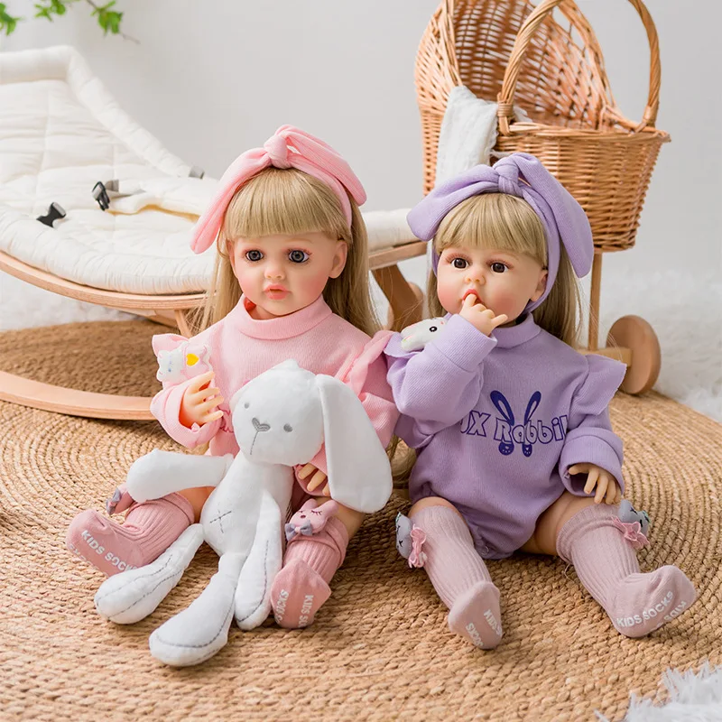 

55cm Reborn Doll Simulation Baby Enamel Soft Rubber Doll Children's Toy Doll Cross border Wholesale