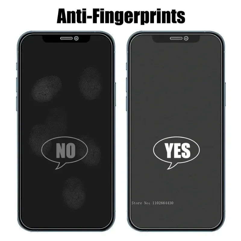2PCS Anti Fingerprint Matte Screen Protector For IPhone 16 11 12 13 14 15 Pro Max Mini XS XR X 8 7 Plus Tempered Glass Film