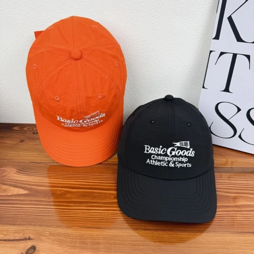 

Letter Embroidery Quick-Drying Baseball Cap Solid Color Soft Top Sun Protection Hat Peaked Cap Korean Style Peaked Cap Outdoor