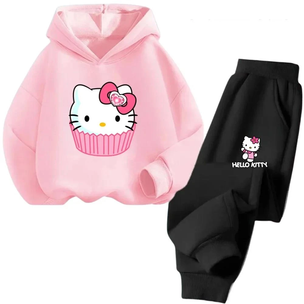 

Baby Girl Clothes Girls Outfit Set Hello Kitty Hoodies Sets 2-13Years Girls Clothing Tops Trucksuit Suits Sports Suits Hoodies