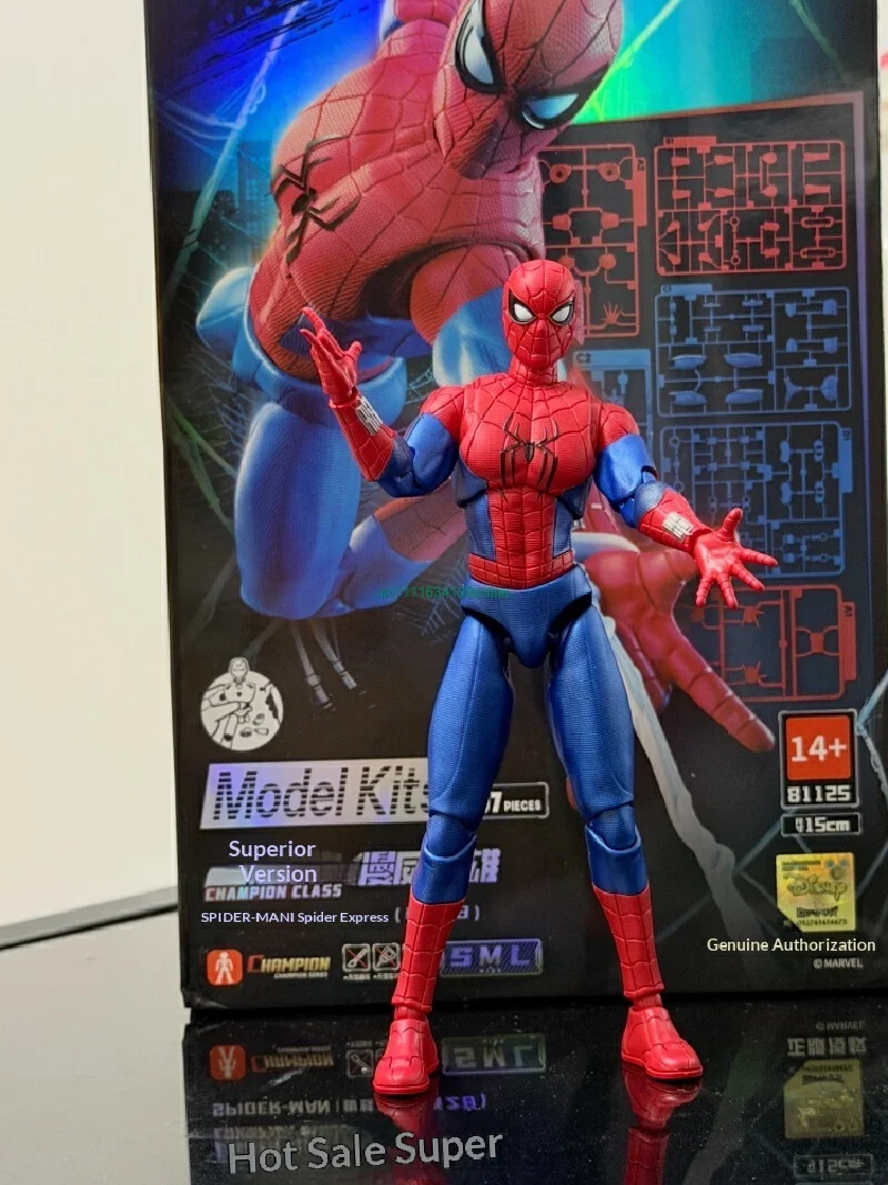 Blokees HOT Genuine Spider-Man Brand New Day 35-Joint Figure 15cm Full Accessories Desktop Premium Collect Gift Marvel Fans