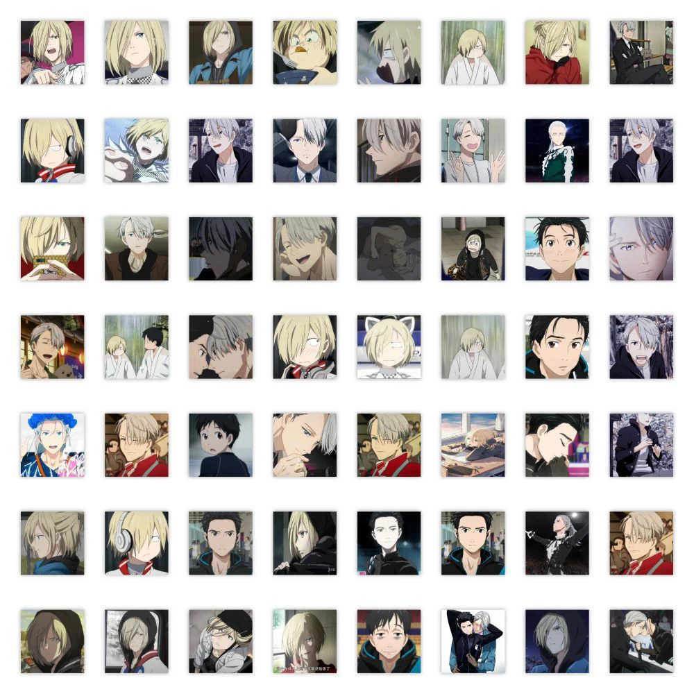 10/30/59 Uds Yuri On Ice pegatinas de Anime Yuri Katsuki Victor Nikiforov pegatina de dibujos animados portátil Scrapbooking Yuri Plisetsky calcomanía