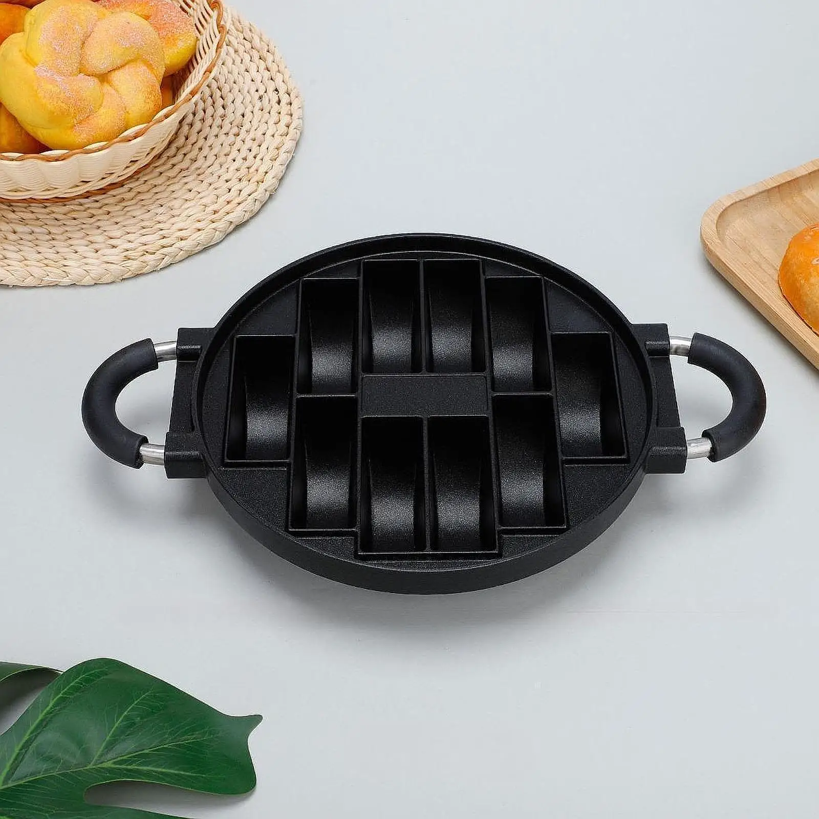 Cookies Baking Pan 10 Holes Cookies Grill Pan for Picnic Backyard Outdoor