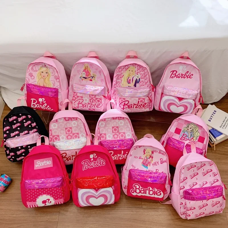 New Barbie Kawaii Backpack Fashion Girl Boy Large Capacity Casual Cartoon Print Bag Travel Lightweight Anime Storage Pouch Gifts