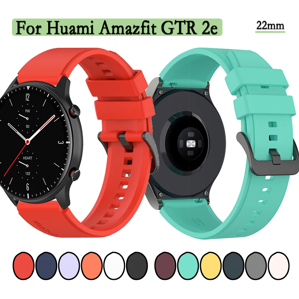 

22mm Silicone Strap For Huami Amazfit GTR 3/2/2e/2S Quick Release Watchband For Amazfit stratos 2/ 2S /3 Band With Black Buckle