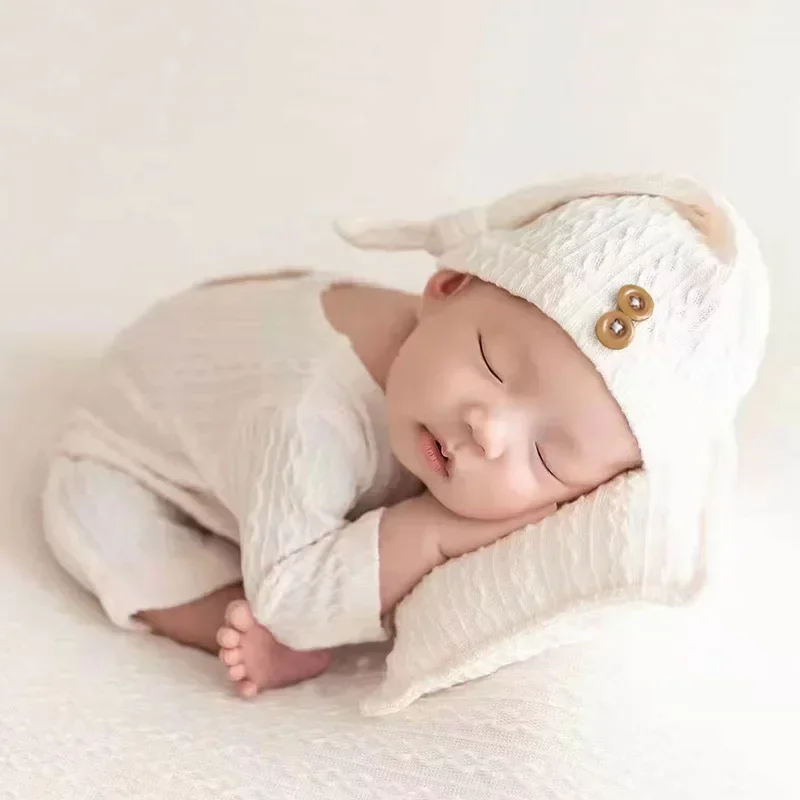 

Newborn Baby Photography Props Lace Outfits Romper Dress Headband Hat 2pcs Set Fotografia Studio Shooting Photo Props