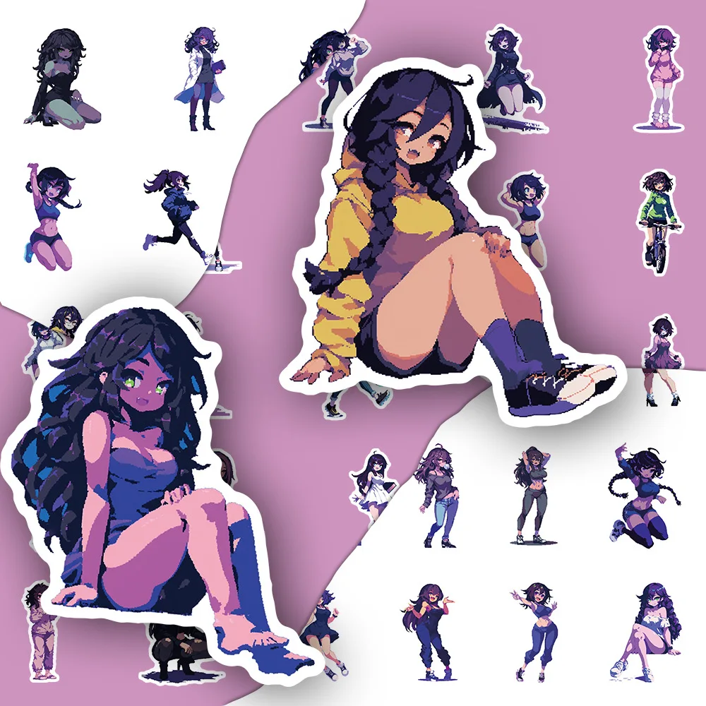 

10/30/54PCS Pixel Style Sports Cute Sexy Girl Personalized Decoration Stickers Graffiti Decals DIY Laptop Scrapbook Refrigerator