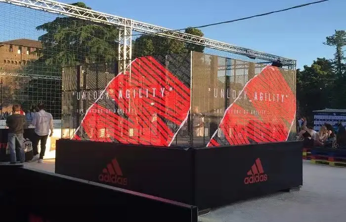 خلفية داخلية شاشة عرض شفافة فيلم مركز تسوق الإعلان في الهواء الطلق شاشة LED شفافة شاشة نافذة زجاجية #6