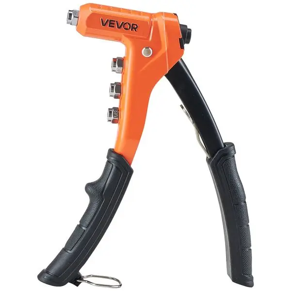 

Rivet Nut Tool Kit, 9-Inch One-Handed Rivnut Tool Kit, with 8 Mandrels, a Step Drill Bit and 80 Nuts, Metric and SAE Size M3