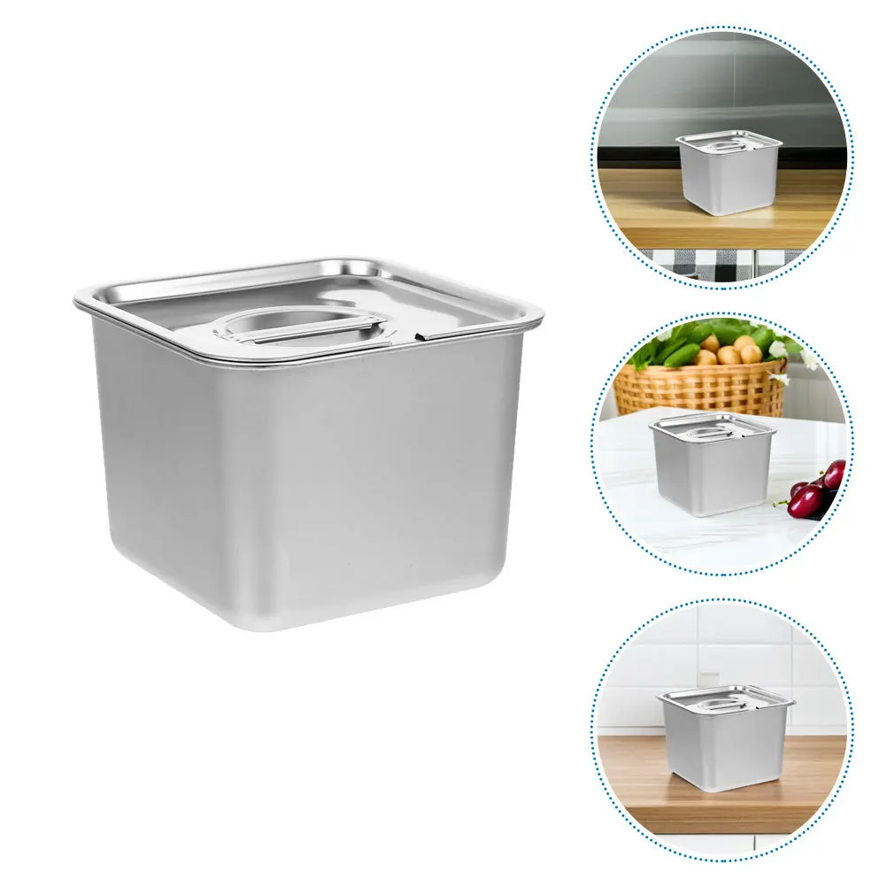 

1pc Stainless Steel Ice Cream Container Airtight Freezer Safe For Homemade Ice Cream Yogurt Desserts Reusable Storage Box