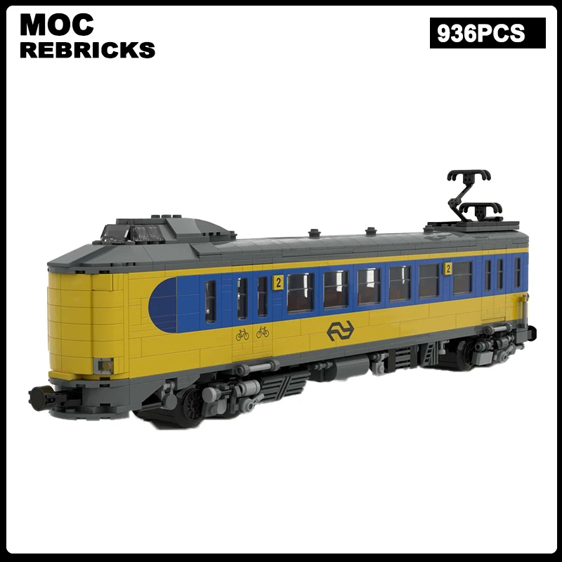 

City Railway Dutch NS Koploper Passenger Train Locomotive Building Blocks 2 Class Carriage Assembly Model Bricks Toys Kid Gifts