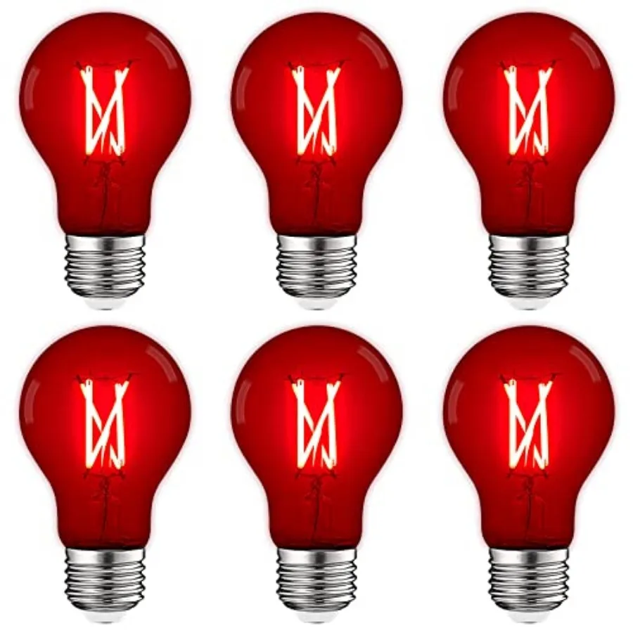 

A19 Edison LED Light Bulbs, 4.5W 60W Equivalent,Colo Glass Filament, UL Listed, E26 Standard Base, Indoor Outdoor, Porch, Decor