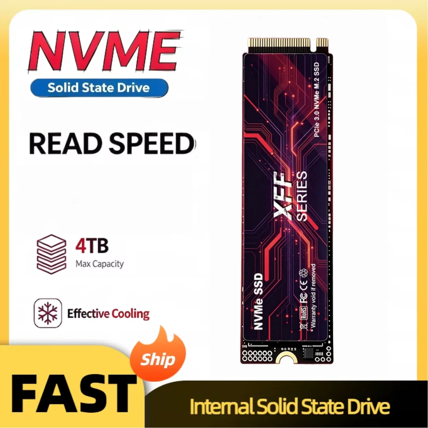 XFF NVMe SSD M2 500GB 1TB 2TB Nvme M2 SSD M.2 2280 PCIe 3.0 Internal Solid State Drives Disk for Laptop Desktop
