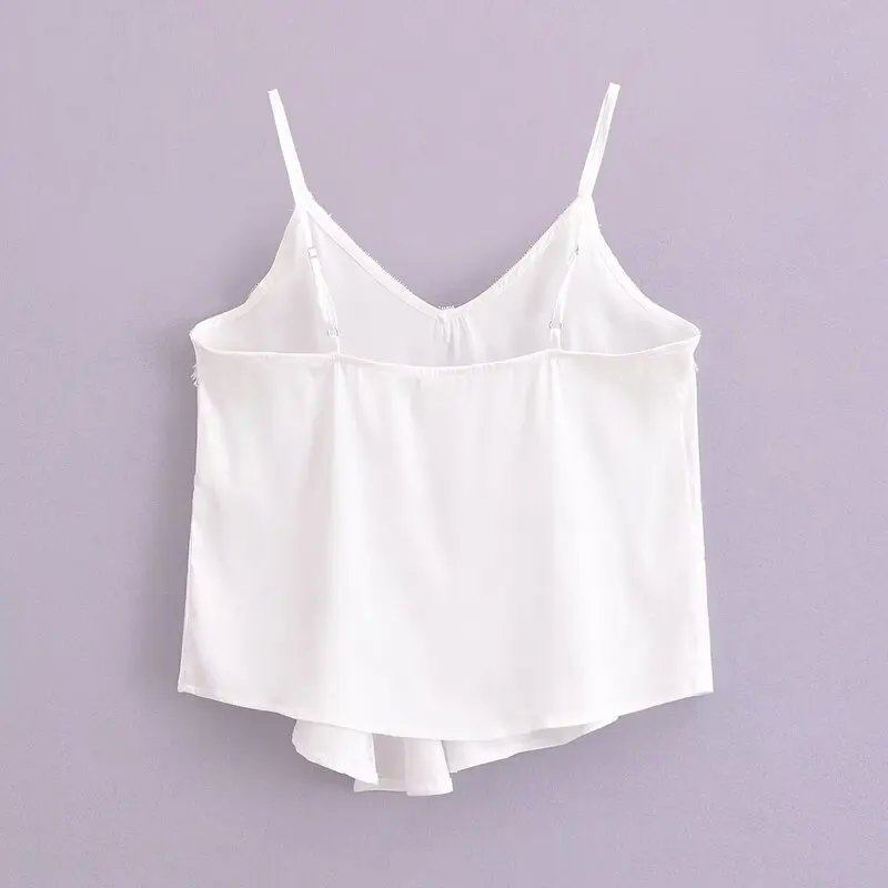 Sweet Loose Lace Embroidery Strap Vest Women's Faion Sexy New Summer Clothing ort Sle Versatile Other Material