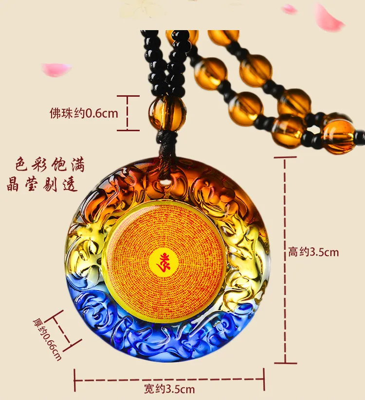 3PCS GOOD  Buddhist supplies Greco-Buddhist pocket travel efficacious Mascot # Om Mani Padme Hum Mantra Crystal  Amulet