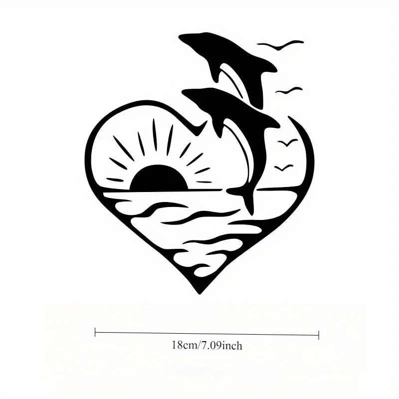 Adorable Dolphin Car Sticker-Fun and Cute Vinyl Decal for Vehicles, Trucks, Walls, Laptops, Windows, Motorcycles, Bumpers - More
