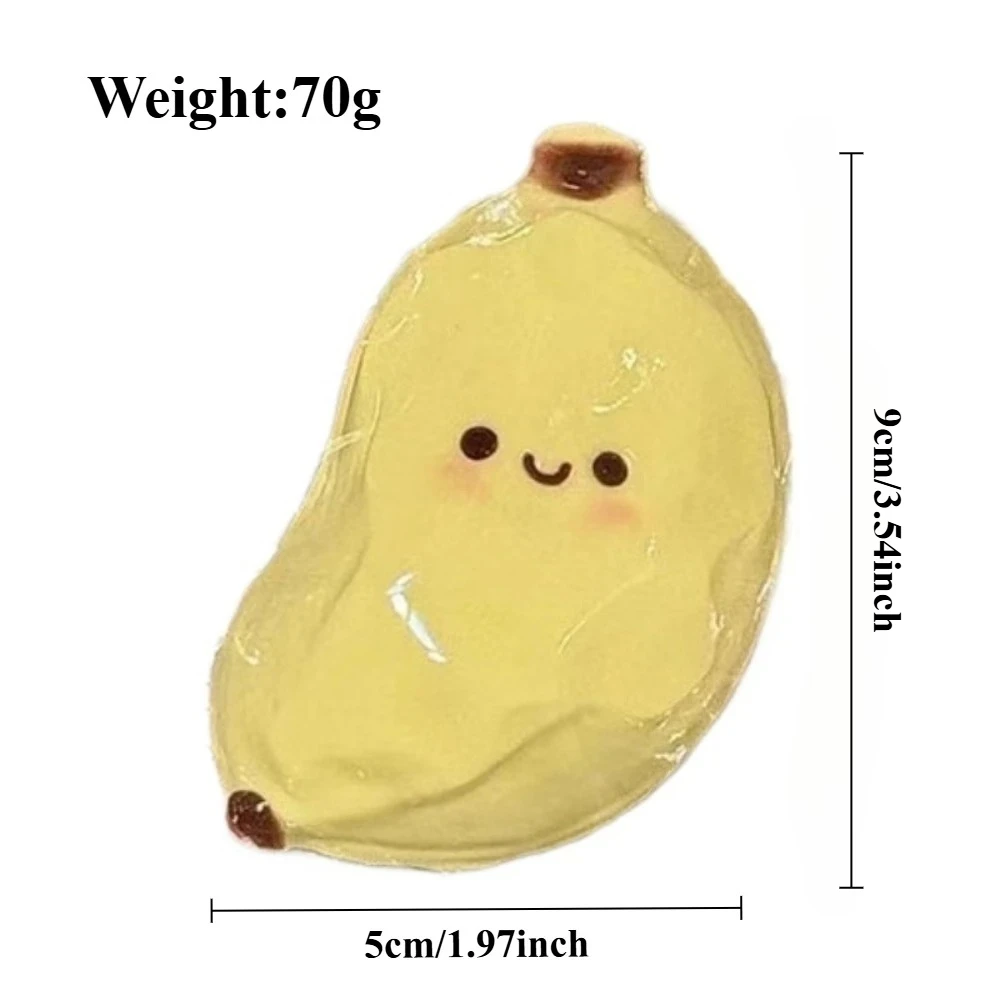 Taba Squishy Banana Squeeze Toy - Cute Stress Relief Fidget Sensory Toys for Kids Adults Soft Fake Food Prank Gift for Birthday - view 3