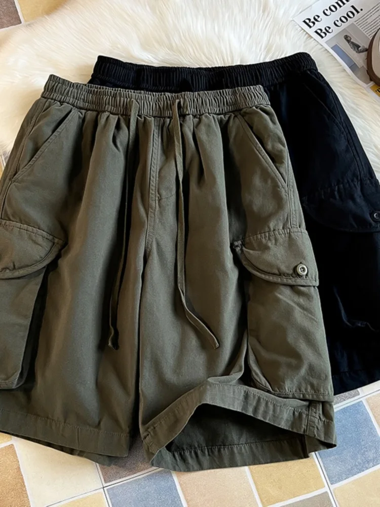 

Мужские летние брюки из чистого хлопка в стиле милитари, повседневные, широкие, прямого кроя, винтажные, дышащие