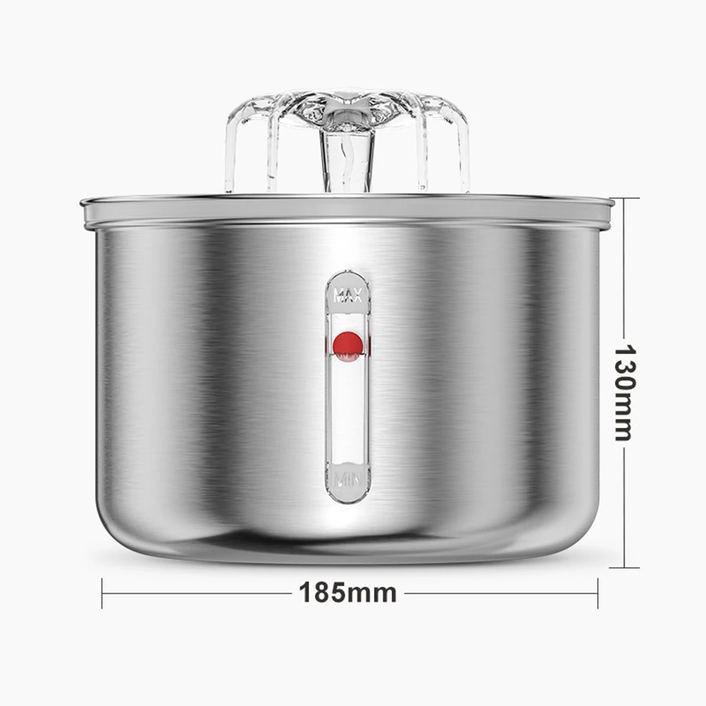 Pet Water Dispenser 2L Large Capacity Stainless Steel Automatic Cat Water Fountain Intelligent Dog Drinking Water Dispenser