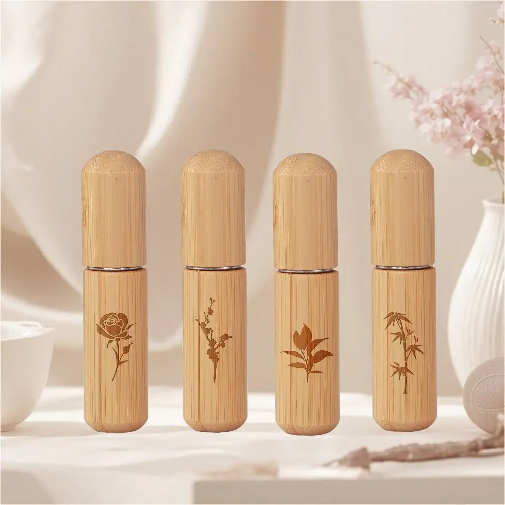 Nouveau Bouteille de parfum en bois de 5ML, Mini conteneurs cosmétiques vides rechargeables, atomiseur Portable, cadeaux