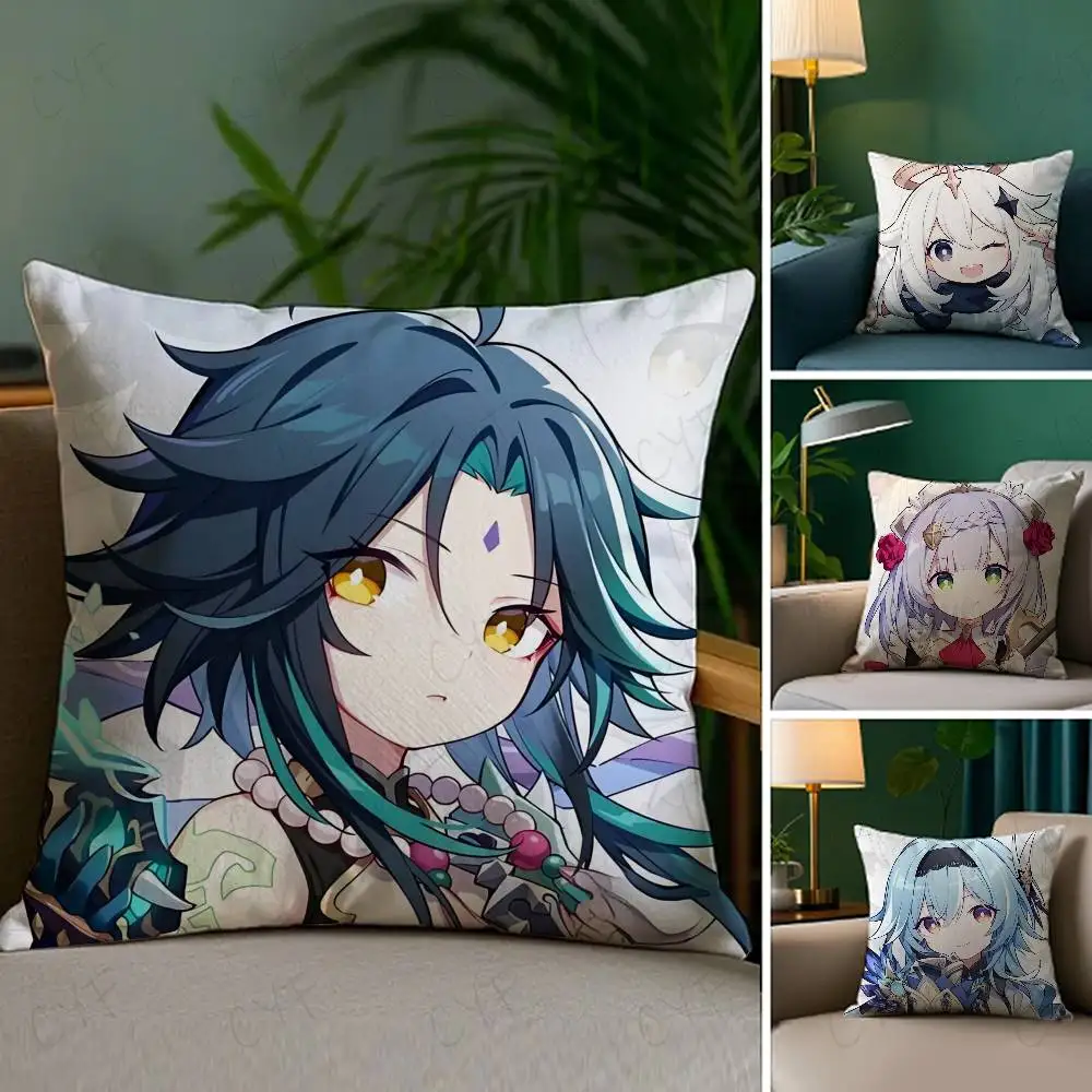 

Cartoon Honkai Impact Cute Pillow Case Custom Printed Brushed Fleece Pillow, Baby Skin-Touch, Eco-Friendly Dye-Sublimation Cushi