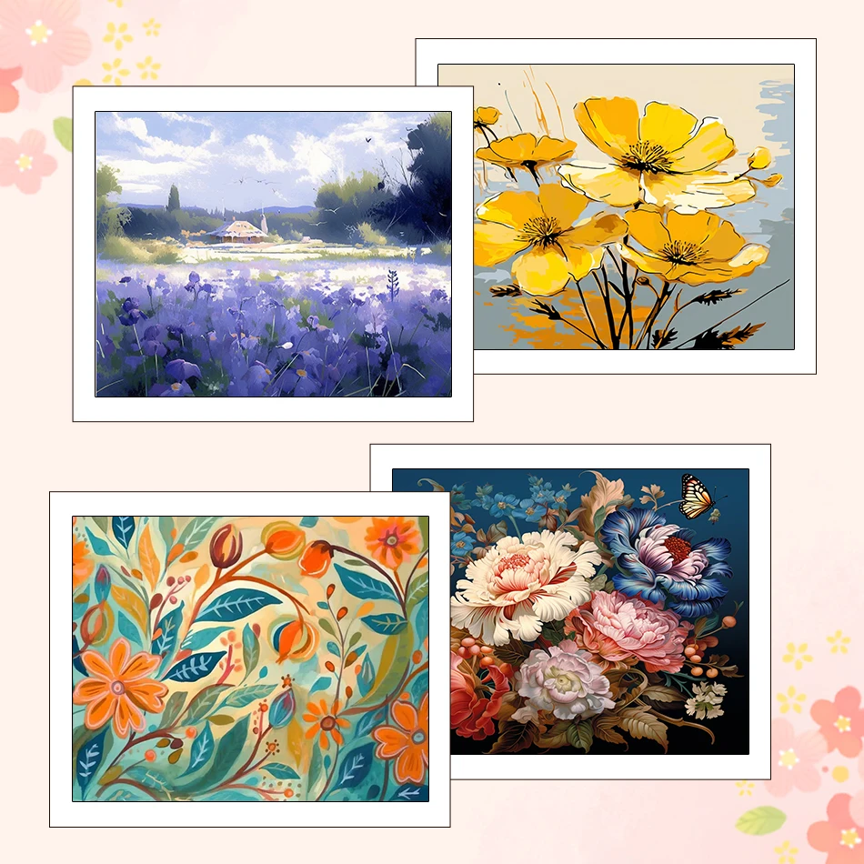 

RUOPOTY Paintings For Painting By Numbers Flowers 40X50cm Artwork Crafts Picture Drawing By Numbers Diy Set Oil Home Decoration