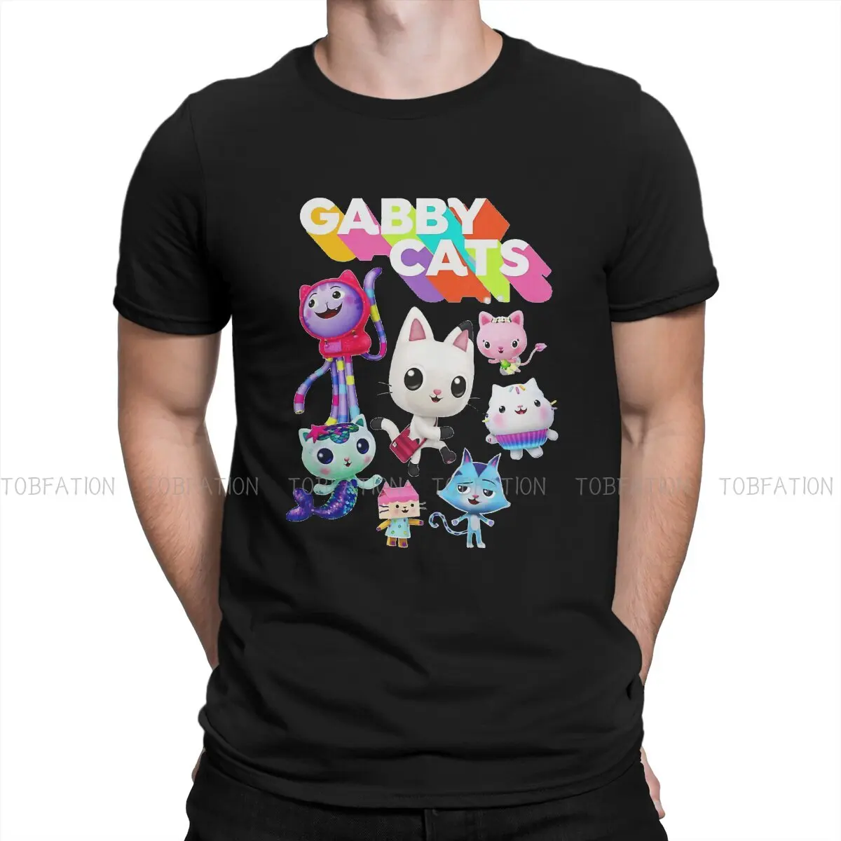 Baby Box Cats  Casual TShirt Gabby's Dollhouse Gabby Cartoon Style Tops Comfortable T Shirt Men Tee Unique Gift Idea