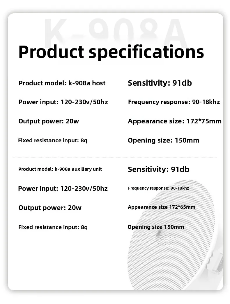 Wireless Bluetooth Ceiling Audio Ceiling Ceiling Speaker Embedded Commercial Store Home Improvement Speaker