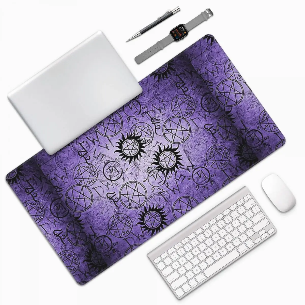 

Supernatural Purple Large Mouse Pad Computer Keyboard Mouse Mat Gaming PC Laptop Desk Mat Office Accessories Table Mats