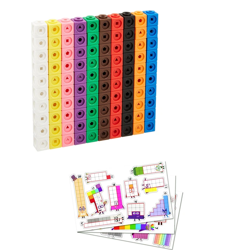 Set De 100 Cubos De Matemáticas Numberblocks – Bloques De Construcción De Colores Para Aprender Números Y Operaciones, +3 Años