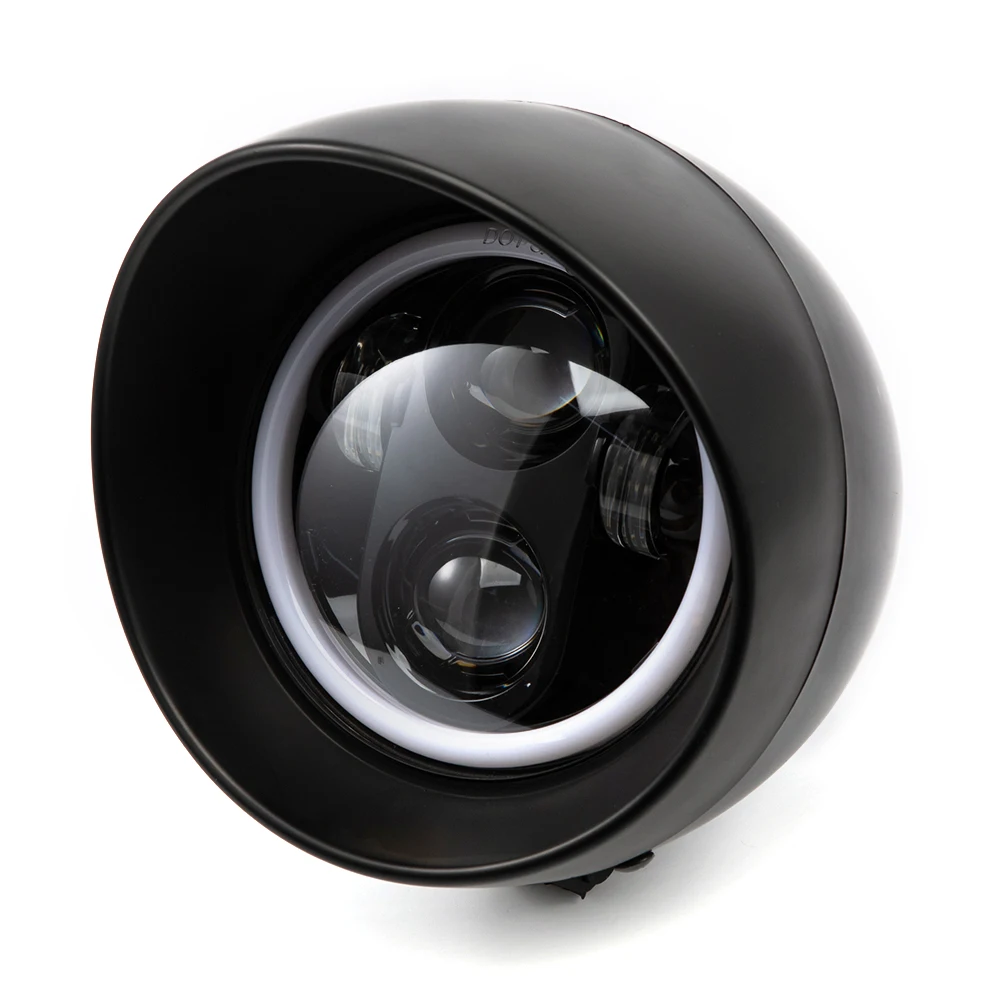 

Universal LED Motorcycle DRL Headlamp Motorcycle Round Head Headlight For Harley Yamha Honda Cafe Racer Bobber Hi/Low Beam