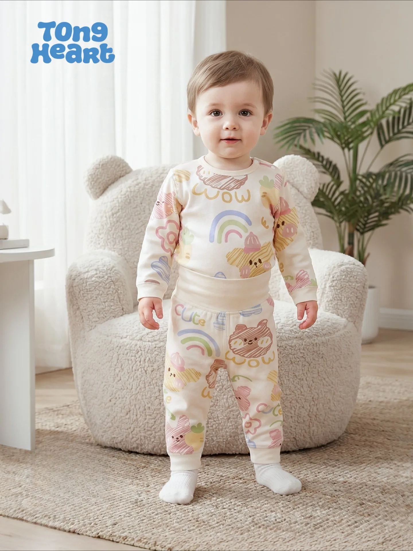 TongHeart Baby Winter- und Herbst-Zweiteiler-Set – Oberteil + Hose. Warm und bequem. Geeignet für Jungen und Mädchen. – Detail 2