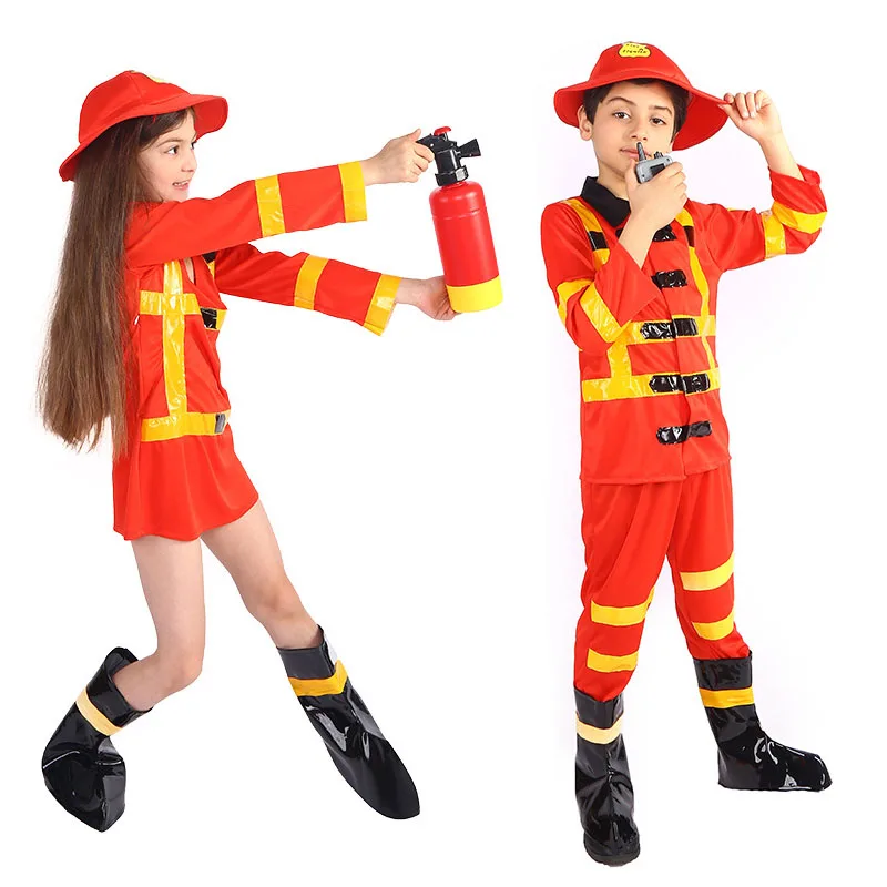 Kids Fireman Costume Role Play Set FireFirefighter Uniform Dress Up  for Toddlers Birthday Christmas Gifts