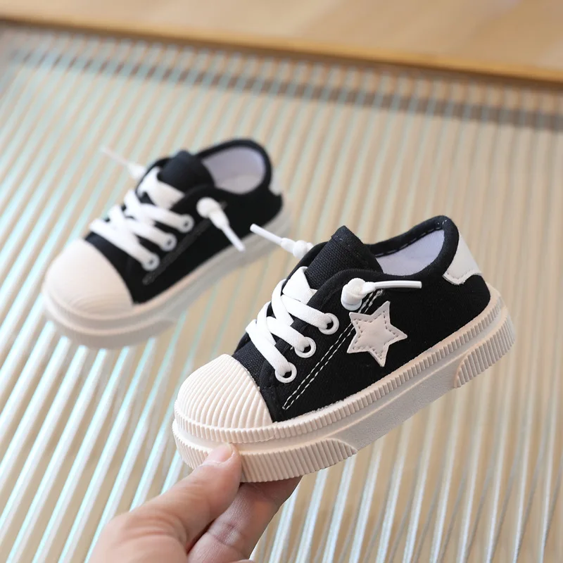 2024 Toddler Girl Sneakers Boy Shoes Kids Canvas Shoes Casual Lace Up Classic Flats Children Shoes For Student Shoes For Girls