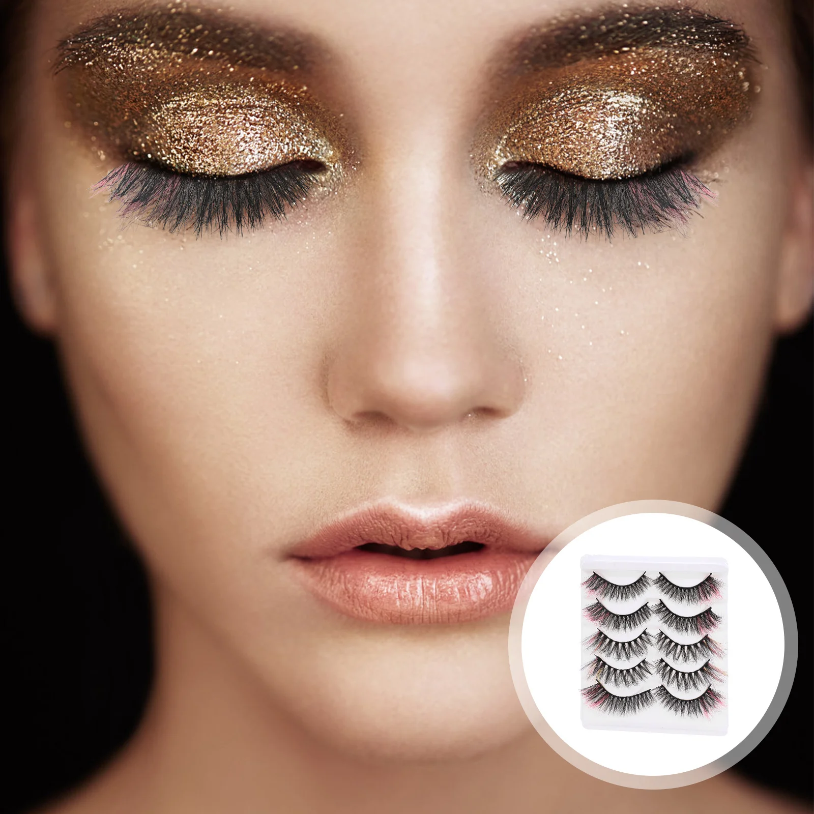 رموش ملونة لمهرجان الهالوين التأثيري رموش اصطناعية للنساء للحفلات الراقصة والمواعدة والرموش الصناعية #3