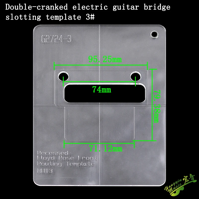 HUATOOL Elektrische Gitarren-Innenschablone für Tonabnehmerleitung, Bin-Box, Klavierbrücke, offenes Loch, geschlitzte Acryl-Schablone – Detail 3