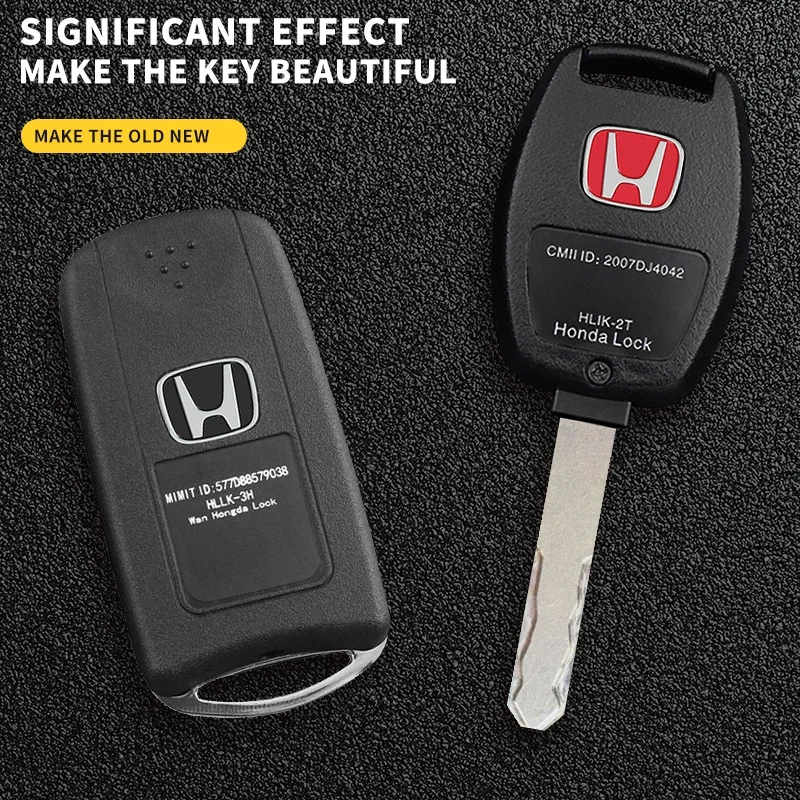 13mm 5/10pcs Car Remote Key Sticker Aluminum Emblem Decoration For Honda Civic City Accord Odyssey Spirior CRV Hrv Jazz CBR HR-V