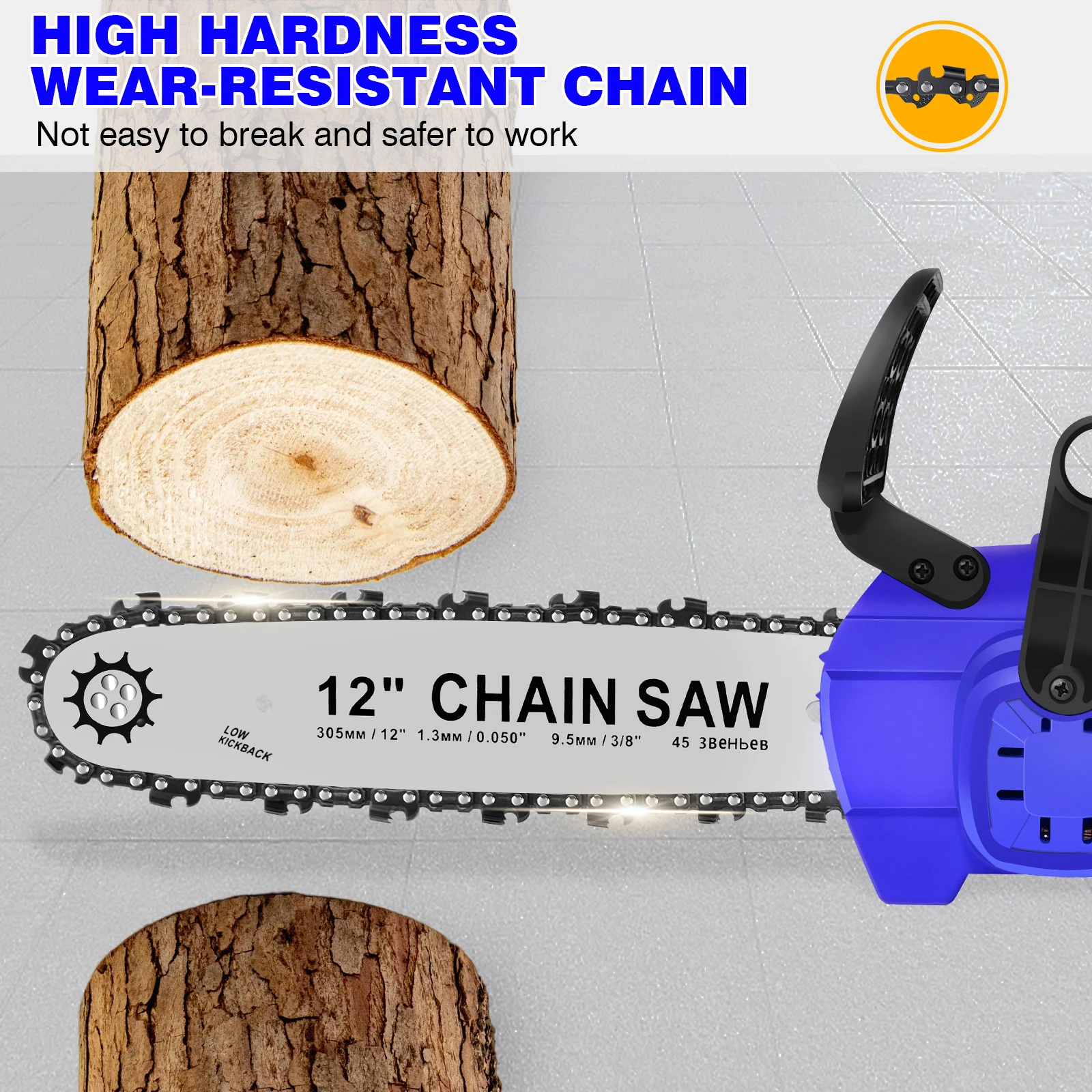 12 Inch Cordless Electric Chainsaw Brushless Mini Chain Saw with Battery Toolbox Handheld For Makita Wood ，Cutting Garden Tree