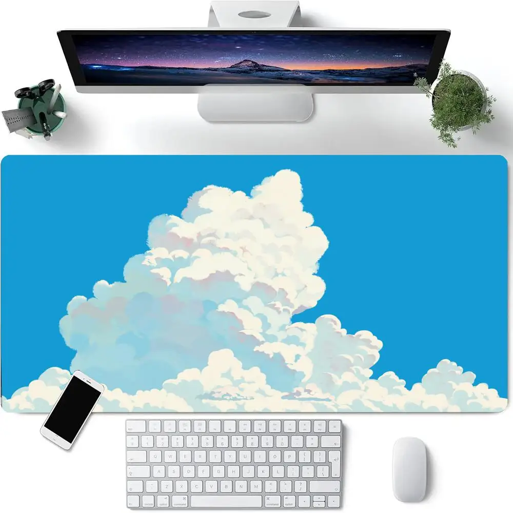 

Blue Sky White Cloud Scenery Mouse Pad Large Rubber Anti-slip Desk Accessories Mousepad for Offices and Gamer Keyboard Decor Mat