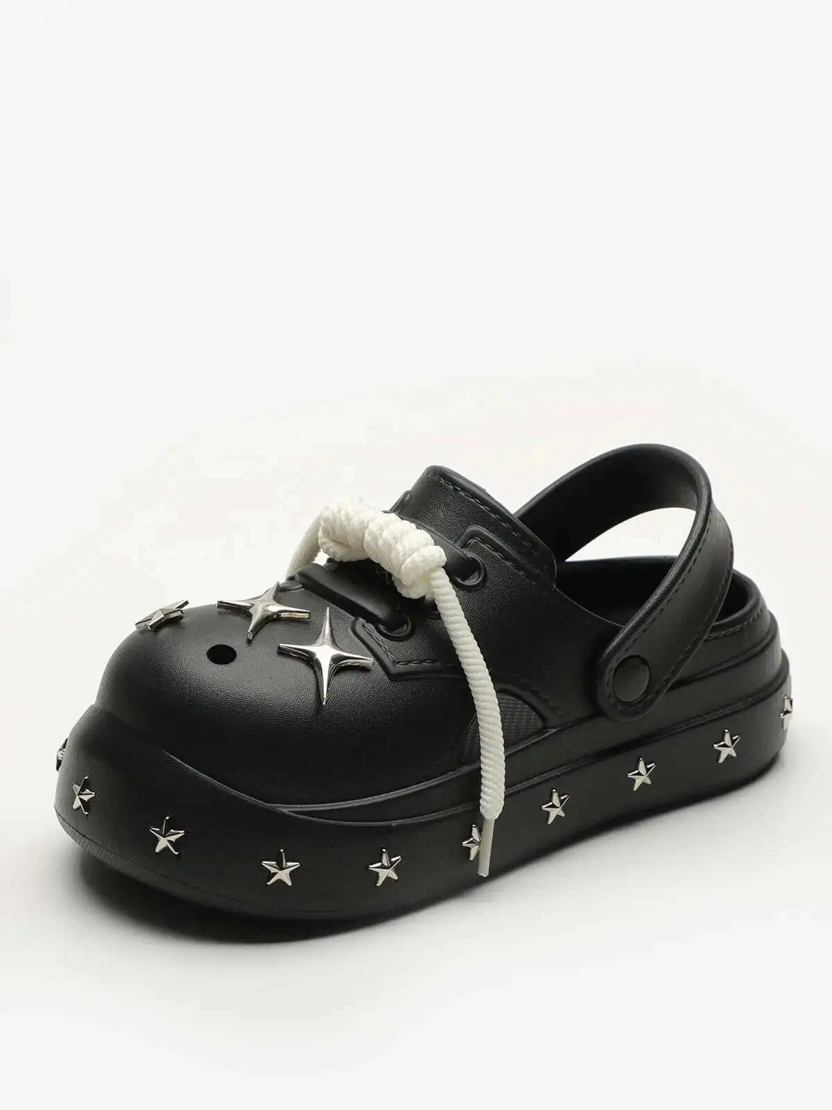 

Summer Thick-Soled Sandals For Women, Fashionable Punk Style Slippers Man Garden Shoes Outdoor Closed-Toe Couple Clogs,