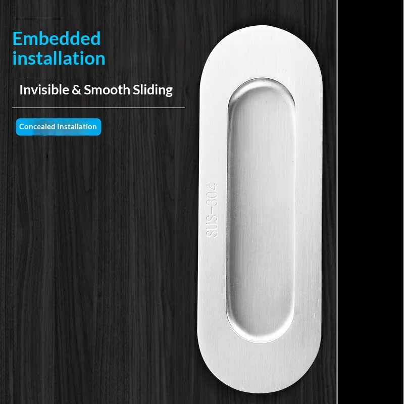 1PCS Stainless Steel Handle Embedded Slotted Drawer Sliding Door Wardrobe Cabinet Simple Surface Mounted Concealed Handle
